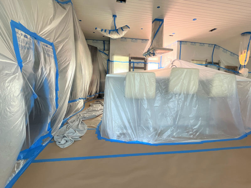 Furniture Covering of interior paint by Vanilla Painters